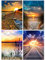 Lot de 4 Kit de Broderie Diamant 5D painting complet de Paysage Coucher de Soleil Plage Mer multicolores Diamant Peinture 5D Point de croix pour Artisanat Bricolage DIY Décoration Murale 30x40cm