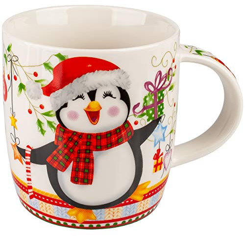 alles-meine.de GmbH Henkeltasse/Kaffeetasse - Motivwahl - Pinguin - Weihnachten & Winter - 350 ml - groß - Porzellan/Keramik - Weihnachtsmotiv - Weihnachtstasse/Glühweintas..