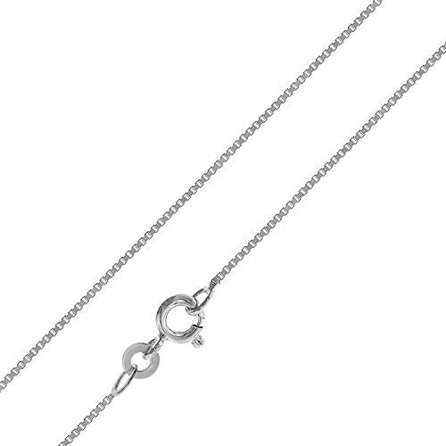 trendor Halskette für Anhänger Weißgold 333/8K Venezianer Kette 0,7 mm eleganter Halsschmuck aus Echtgold für Damen, wunderschöne Geschenkidee, 39682-42 42 cm