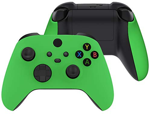 eXtremeRate Case & Griffteil Hülle für Xbox Series X/S, DIY-Ersatz Hülle Case Gehäuse Schale Skin Faceplate Zubehör für Xbox Core Controller(Grün)-KEIN Controller enthalten
