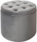 Riess Ambiente Eleganter Hocker MODERN BAROCK 50cm Silbergrau Samt Couchtisch Tisch Aufbewahrungskorb Sitzhocker