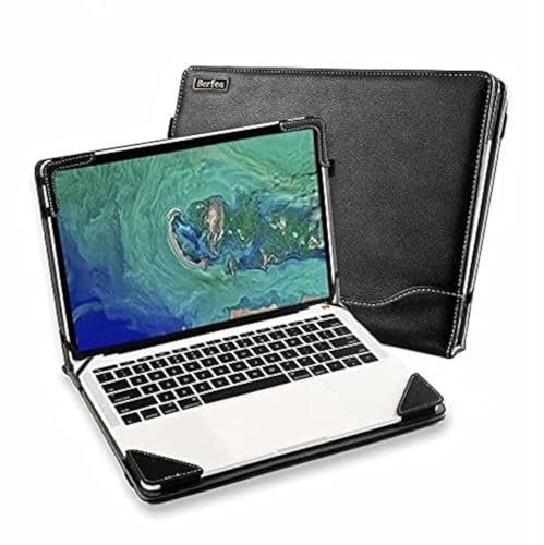 Berfea Laptophülle, Schutzhülle kompatibel mit HP Probook 450 G8/G9, 455 G10/G9/G8, Envy x360 15-ew Serie 15,6 Zoll Laptops, PU-Leder, Business-Design, Standfunktion, Stifthalter