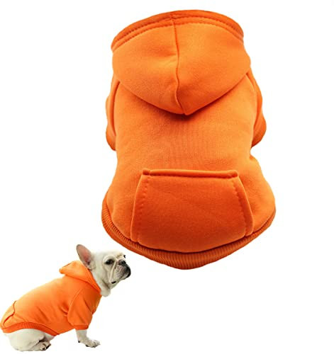 XiXiRan Hunde Hoodie: Baumwolle Hundemantel, Haustier Hund Warm, Mit Kapuze, Katze Kleidung, Winter (XXL, Orange)