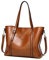 AINUOEY Femme Sac a Main Sacs à Bandouliere Portés épaule Feminin Cabas Original PU Cuir 76612 1pc ensemble Marron