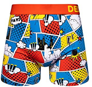 Dedoles Boxershorts Herren & Jungen Unterwäsche Trunks Baumwolle lustige Designs Dinosaurier Hamster Spiele Maulwurf Geschenk, Farbe Mehrfarbig, Motiv Bunte Comics Unterhose, Gr. XL