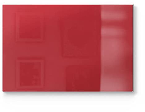 DEQORI Schneidebrett aus Glas | groß 30x20 cm | Unifarben - Rot | Design Schneideplatte für Küche | Frühstücksbrett antibakteriell & rutschfest | Glasplatte & Servierplatte