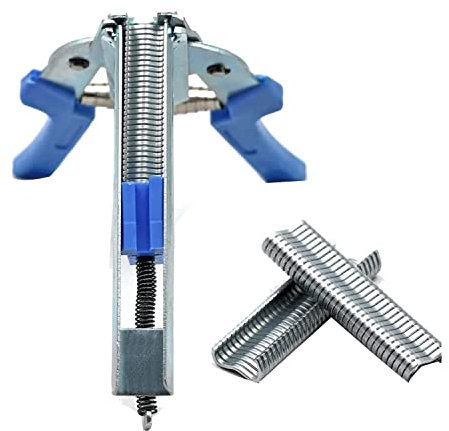 EIAOSI M Nagelringzange Multifunktions-KäFigklemmringzange mit 600 StüCk Verzinkten Stahlringen, Reparaturhandwerkzeuge