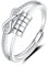 Deyanse Anxiety Ring, 925 Sterling Silber Anti Stress Ring, Bead Spinner Angst Ringe für Frauen Damen, Weißgold Endlos Unendlichkeits ringe, Offen Einstellbar Spinner Fidget Ring Anti-stress Ring