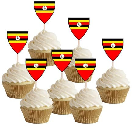 AK Giftshop Uganda Flags Party Food Sticks Picks Cupcakes Decorations Toppers (24 Pack)