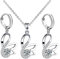 FDEETY Schwan Schmuckset Halskette Ohrringe Kristall Anhänger Elegant Damen Schmuck Silber Glänzend Klassisch Zeitlos Juwelierwaren