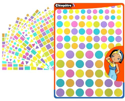 Cléopâtre CLEOPATRE - Geometrische Aufkleber selbstklebend - 6 Pastellfarben - Packung mit 40 Blatt (4170 Aufkleber)