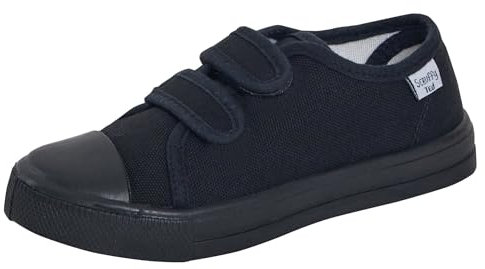 ScruffyTed Kids Canvas Pumps Black UK Child 7