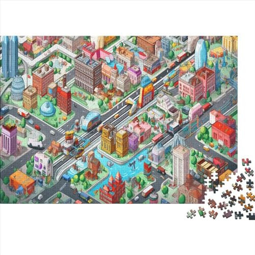 3D City Map 1000-teiliges Puzzle Für Erwachsene, Familie Oder Teenager, Puzzle-Spielzeug, Lernspiele, Stressabbau-Puzzles, Einzigartige Heimdekoration Und Geschenke 1000pcs (75x50cm)