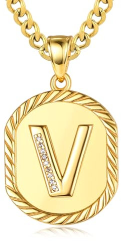 Initialen Buchstaben Anhänger Kette Sterling Silber Buchstaben V Anhänger Halskette Gold Initialen Kette V Halskette Schmuck Geschenke für Herren Damen