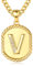 Initialen Buchstaben Anhänger Kette Sterling Silber Buchstaben V Anhänger Halskette Gold Initialen Kette V Halskette Schmuck Geschenke für Herren Damen