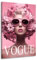 Kunstgestalten24 | Fashion Vogue Pink Frau Lifestyle Leinwandbild | Wohnzimmer bilder | Wandbilder | Wanddeko | XXL Bilder auf Leinwand | Moderne Bilder | Hochwertige Kunstdrucke