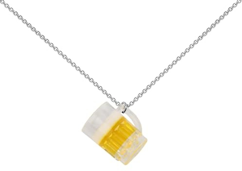 PLITI Funny Beer Mug Necklace Beer Drinker Gift Craft Beer Lover Gift Bartender Gift Miniature Beer Pendant