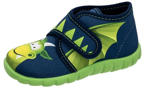 Fischer Kinder Hausschuh Jungen Stiefel mit freundlichem Drachen Flexi