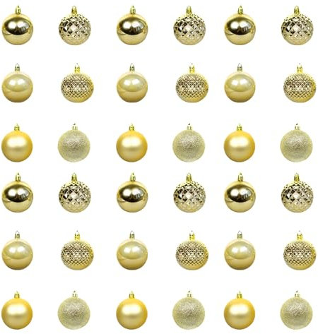 36 Bolas de Navidad de Plástico Mate Brillante, Adornos de 2,4 Pulgadas, Decoraciones Colgantes Resistentes para árboles de Navidad, Montaje Conveniente en árboles, Barandilla