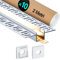 LASLUX Aluminiumprofil für LED-Streifen, 10 U-förmige LED-Kanäle, 2 Meter, zur Unterputzmontage an Decken und Wänden, mit matter Diffusorabdeckung und Montagematerial im Lieferumfang enthalten