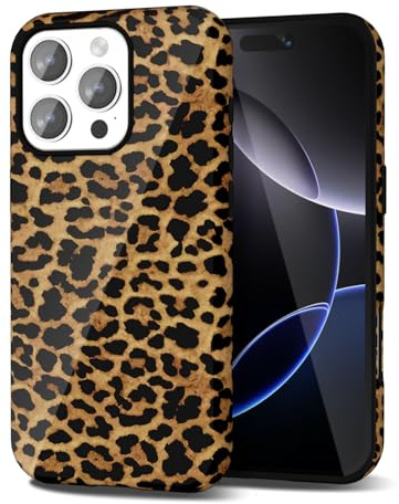 Svanove Cheetah Print Phone Case for iPhone 16 Pro Max, Girly Cute Leopard Case for Women, Luxury Trendy Retro Cool Animal Print Design, Aesthetic Pattern Y2k Hard Shell Plastic Cover, Brown Fall