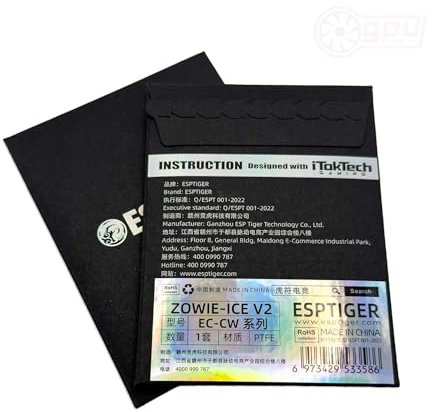 Esports Tiger ICE V2 BenQ Zowie EC1-CW / EC2-CW / EC3-CW Skates - Replacement PTFE skates for BenQ Zowie EC1-CW / EC2-CW / EC3-CW Gaming Mouse Feet - Mouse Glides - Genuine ESPTiger Ice V2 Skates