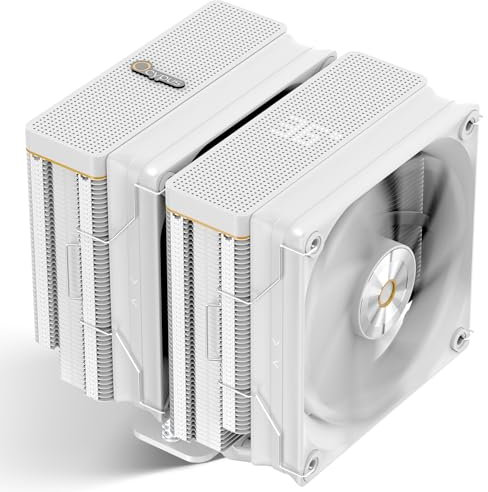 Iota A62 WH CPU Cooler,CPU Air Cooler with New Digital Display,6 Copper Heat Pipes,120MM FDB Fans,CPU Cooling Fans for AMD AM4/AM5,Intel LGA 115X/1200/1700/1851