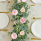 SOMYTING 4 Stück Künstliche Blumengirlande Eukalyptus Girlande Vintage Gefälschte Blume Pfingstrose Rosenrebe Grün Dekorative Wandbehangpflanze für Hochzeitsbogen Türanordnung Partydekoration（Hellrosa