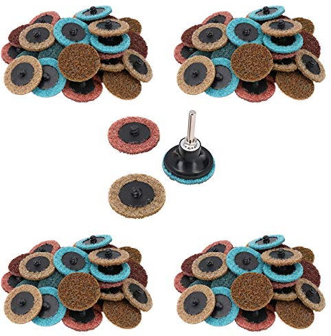 120 x Mixed Grit Type R Conditioning Quick Change Sanding Discs + Arbor