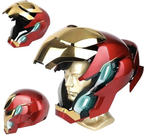 Iron-Man MK 50 1:1 Wearable Helmet - Voice, Touch, and RC with LED Eyes, Realistic Sound Effects, Movable Back and Ear Panels, Perfect for Cosplay and Collectible Figures for Adults and Teens