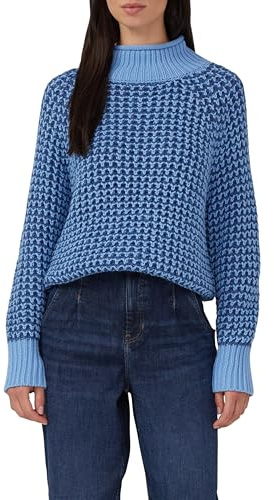 s.Oliver Gemusterter Strickpullover mit Stehkragen im Relaxed Fit