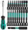 22 Stück Hex Bits Set Lang Hakkin Sechskant Schraubendreher 25+60 mm 1/4 Bitsatz für Akkuschrauber Hexagon Impact Bit S2 mit bit verlängerung und griff H1,5/2/2,5/3/3,5/4/5/6/8/10