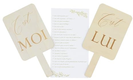 Générique - Jeu Mariage Elle Lui Jolis BRINS PANCARTES Bois