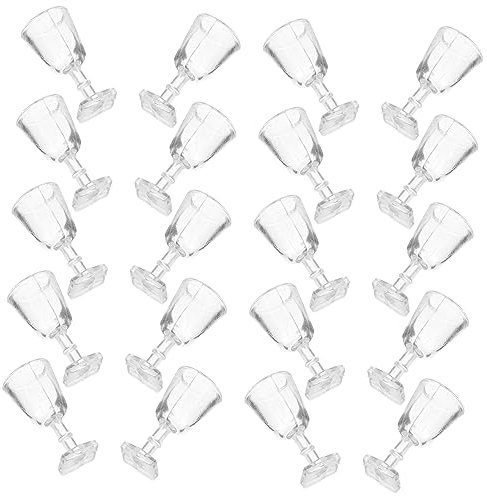 Kisangel 20pcs Mini Wine Goblets Toy Goblets Miniature Cups for Dolls House Decor