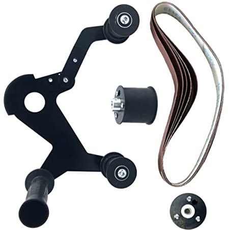 Veemoon Cordless Mini Belt Sander for Metal Working Polishing Attachment, Handheld Tube Sanding Tool for Rust Removal and Mirror Processing