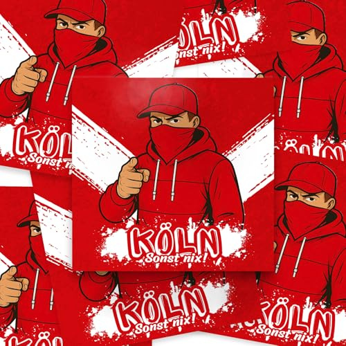 Fan-Kultur Xperience 100x Köln Sticker/Aufkleber 'Sonst nix!'/ Fußball Fanartikel/ 10,5x10,5 cm/PVC/wetterfest