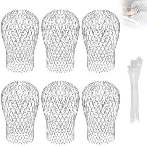 6Pcs Parafoglie Grondaia Alluminio Espandibile, Filtro Scolo Grondaie Antifoglie Rete Metallica, Griglia Protezione Caduta Tubi Scarico Canali Gronda Tetto per Blocca Giardino Foglie, Rami, Muschio