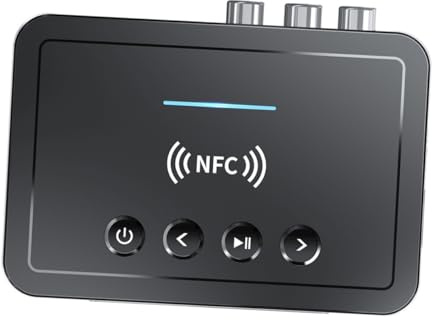 LRXIYODE Professioneller NFC Funk Audio Empfänger mit Optischem und Koaxialanschluss Digital analog Umsetzer Kompatibel für PC Auto Tv Stereoanlage Stabile Übertragung und Aux Ausgang