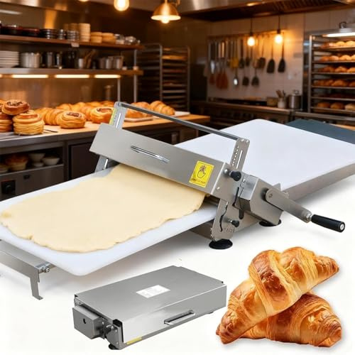 Joyfitness Faltbare Teigausrollmaschine, Teigausroll Blätterteig Maschine, Manuelle Teigausrollmaschine Aus Edelstahl, Einstellbarer Teigstärke Von 0–25 Mm, Für Pizza, Croissants, Gebäck Und Fondant