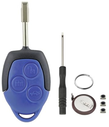 3 Buttons For Ford Transit Key Fob Case with VL2330 Battery for Ford Transit MK7 2006 - 2014 VAN Blue Remote Key Repair and Replacement Kit