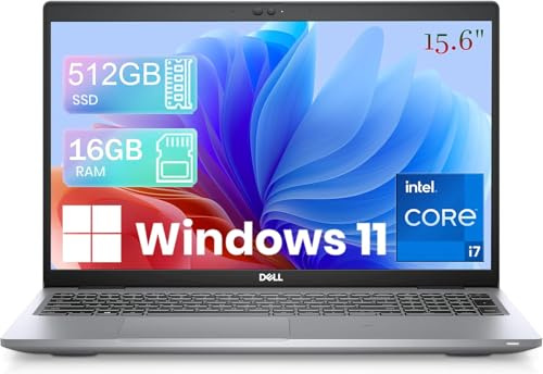 Dell Latitude 5520 Laptop, 15,6 pollici FHD (1920 x 1080), Intel Core i7-1185G7 fino a 4,7 GHz, 16 GB RAM, SSD da 512 GB, Thunderbolt, HDMI, tastiera inglese araba, Win11 Pro (rinnovato)