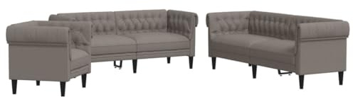 Qifoedo 3-teilige Wohnlandschaft Taupe Stoff Modernes Design mit 110 kg Belastbarkeit 74,5 cm Höhe Robust und Bequem für Living Room, Balkon oder Jugendzimmer