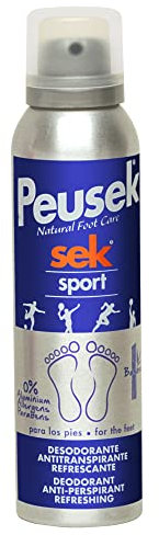Peusek SEK Sport, 3 en 1, Loción Desodorante, Antitranspirante y Refrescante para pies, Spray 150 ml
