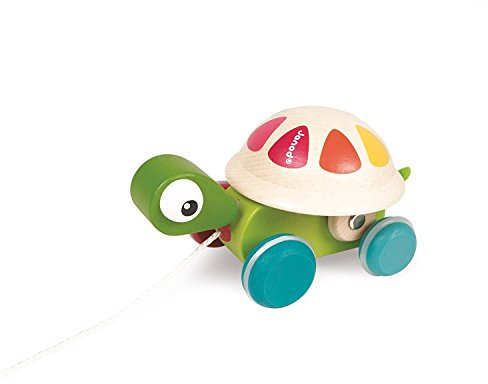 Janod J08236 Wooden Pull-Along Animal, Turtle