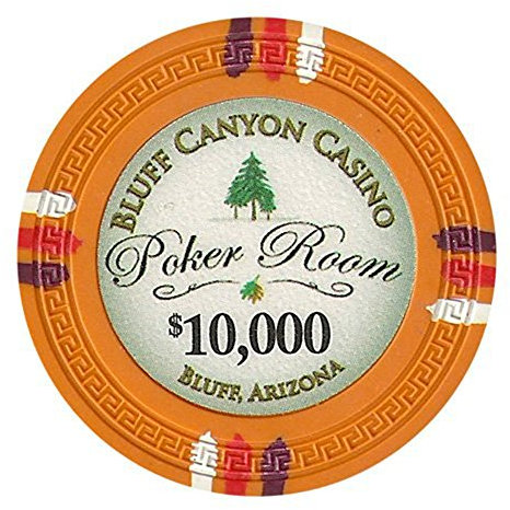 claysmith Gaming Bluff Canyon Poker Chip Schwergewicht 13.5-gram Clay Composite – 50 Stück, $10000 Orange