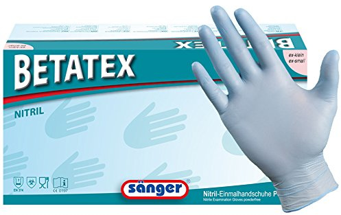 Einmalhandschuhe | Einweghandschuhe Prima Betatex | Nitrilhandschuhe | blau | 150 Stück | S, M oder L (S)