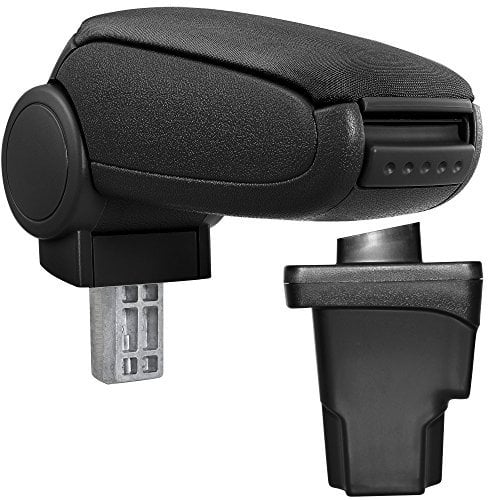 Reposabrazos central - apoyabrazos con compartimento - tapizado - tela - negro