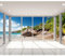 decomonkey Fototapete selbstklebend Strand Meer 343x256 cm XL Selbstklebende Tapeten Wand Fototapeten Tapete Wandtapete klebend Klebefolie Fensterblick Landschaft Natur