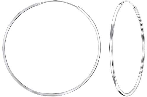 Monkimau Damen Ohrringe Creolen aus 925 Sterling Silver echt Silber mit Durchmesser 60mm