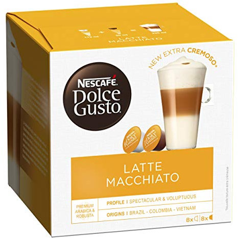 Nescafé Dolce Gusto Latte Macchiato - Café Gourmand - 96 Capsules (Pack de 6 boîtes x 16)